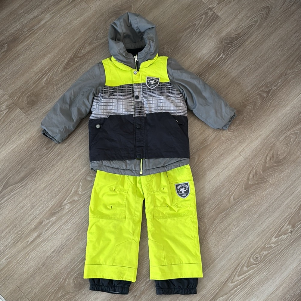 Obermeyer Jacket & Bib Pants set Ski Snow Warm Winter Suspenders Bright Size 5